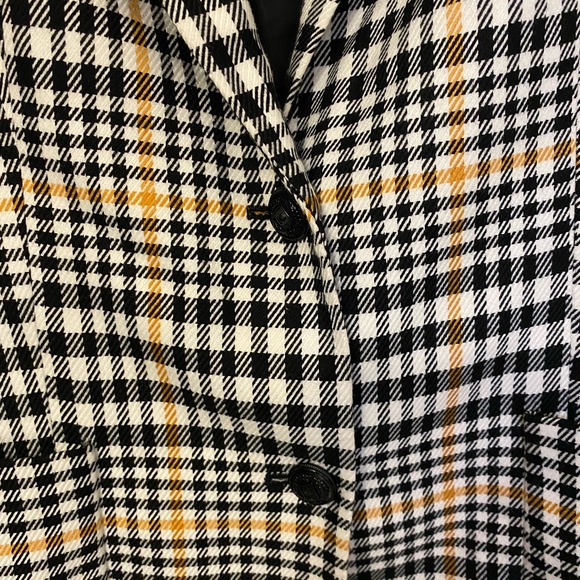 Karl Lagerfeld Plaid Checkered Blazer Coat – Yellow • Black • White (NWOT) L - Picture 6 of 9
